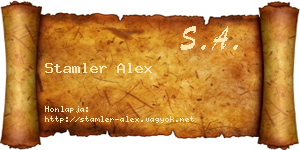 Stamler Alex névjegykártya